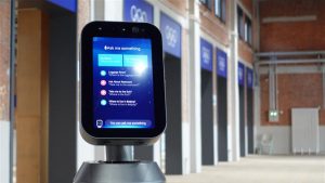 Receptionist Robot works at Athlete Village during Winter Olympics 2022